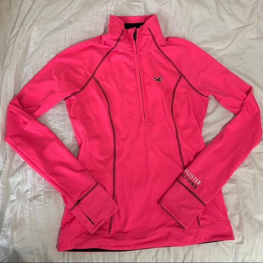 Hollister workout pink zip up